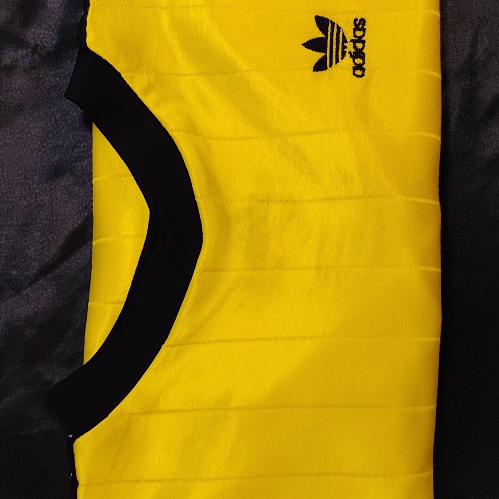 Adidas Trefoil Soccer Jersey Men’s M Yellow Vintage 80s Retro Long Sleeve - Picture 9 of 9
